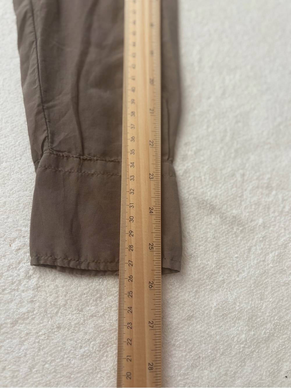 CP Shades Cotton Silk Blend Neutral Tan Button-Front Blouse Size Large - Picture 11 of 12
